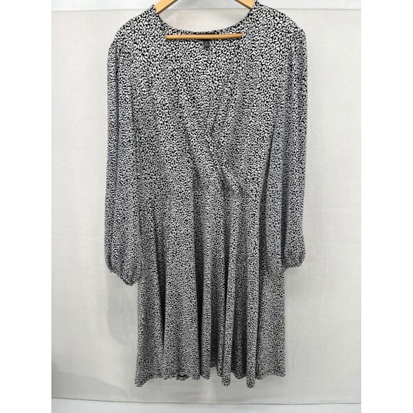 The Limited Plus Size 2X Animal Print Dress Long Sleeve Knee Length Career Wear - Picture 1 of 4
